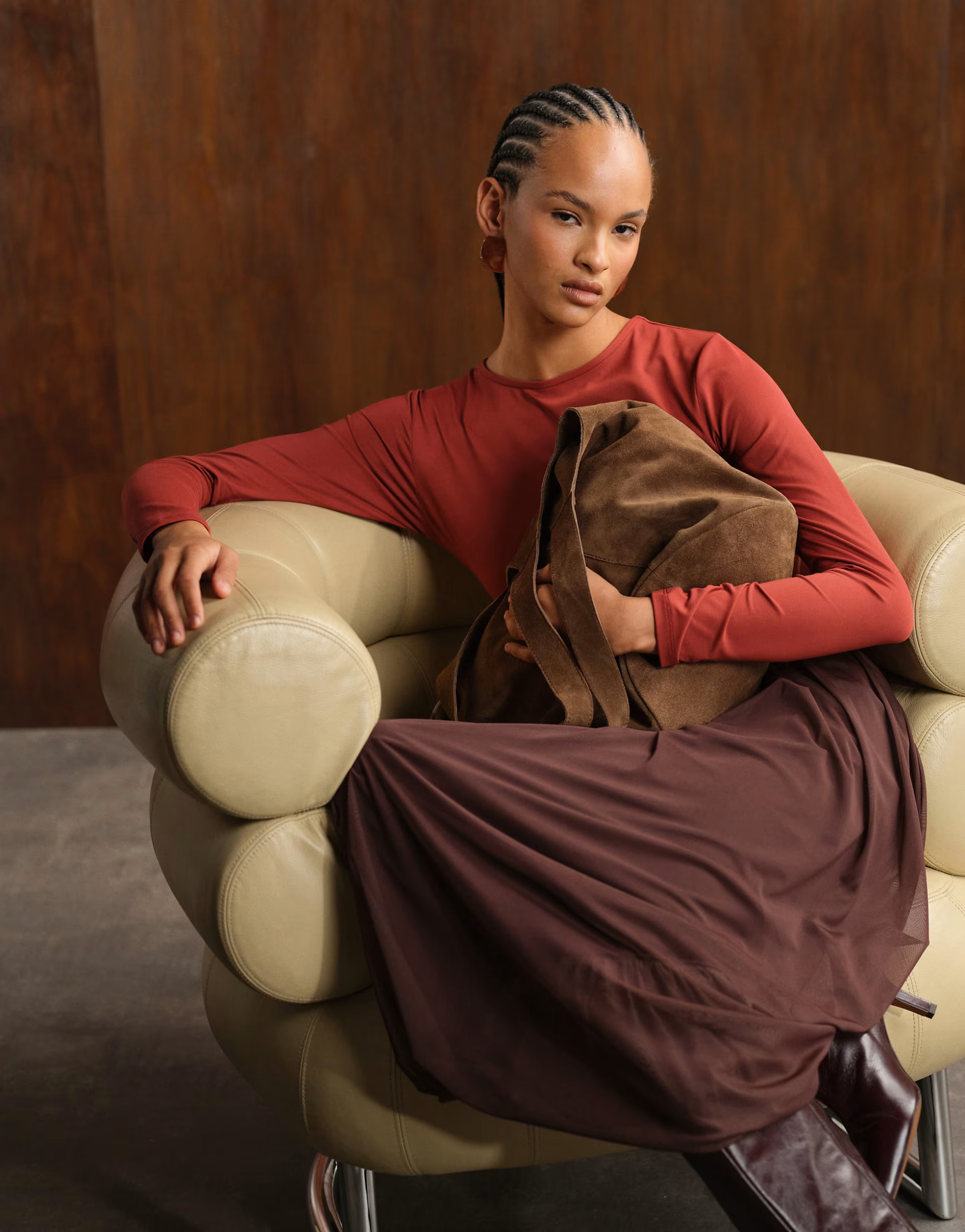 ASOS DESIGN maxi bubble hem skirt in fig | ASOS | ASOS (Global)