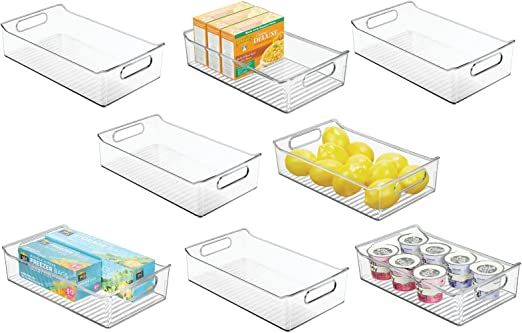 mDesign Small Plastic Kitchen Storage Container Bins with Handles -Organization in Pantry, Cabine... | Amazon (US)