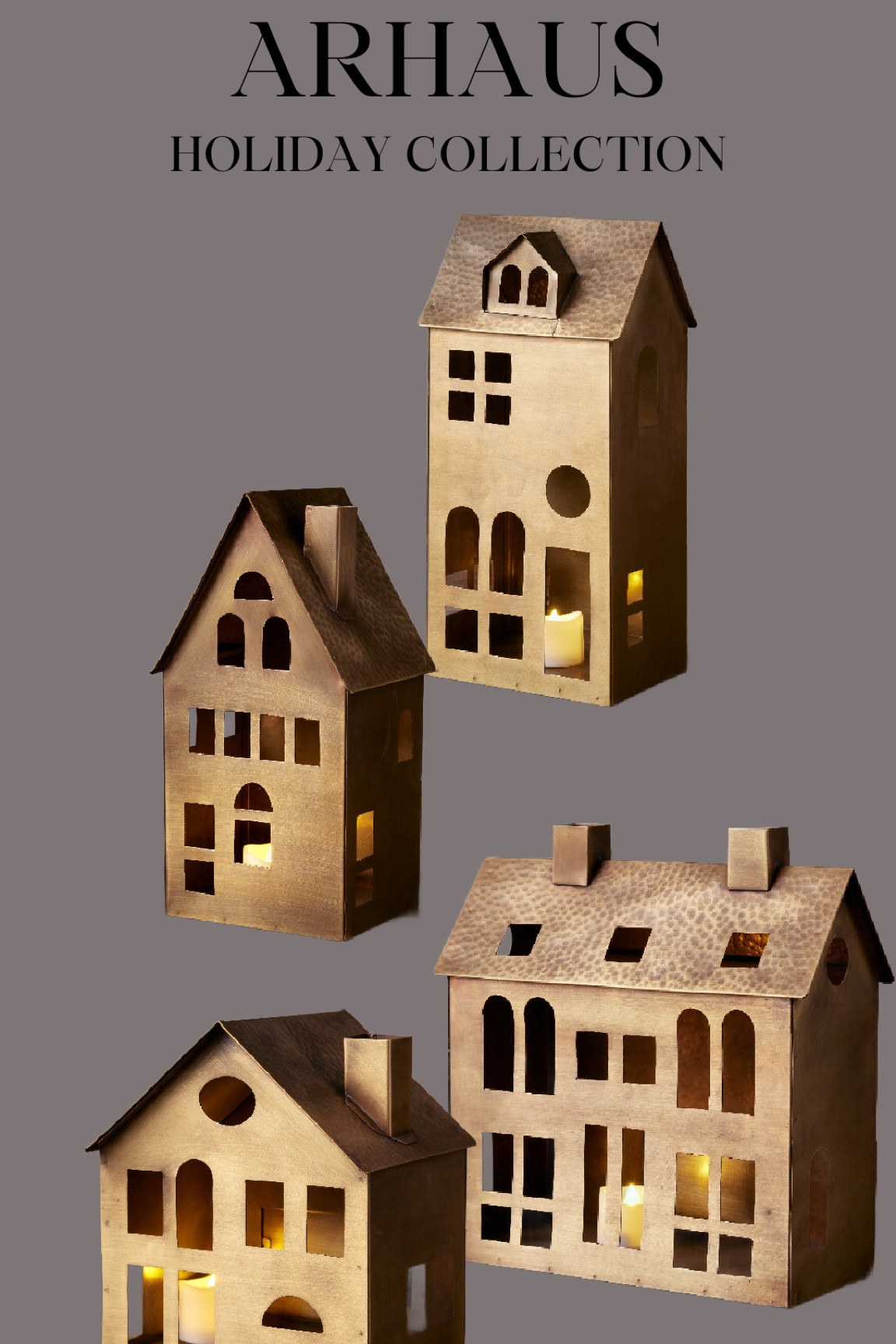 The perfect little brass houses. They have a door in the back so you can easily put your tea light candles inside.

#Holiday #HolidayDecor #Christmas #ChristmasDecor #ChristmasHouse #ChristmasHouses #Arhaus #ArhausChristmas 

#LTKhome #LTKSeasonal #LTKHoliday