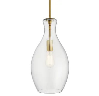 Kichler Everly 9" Wide Mini Pendant with Clear Glass ShadeModel: 42047NBR | Build.com, Inc.