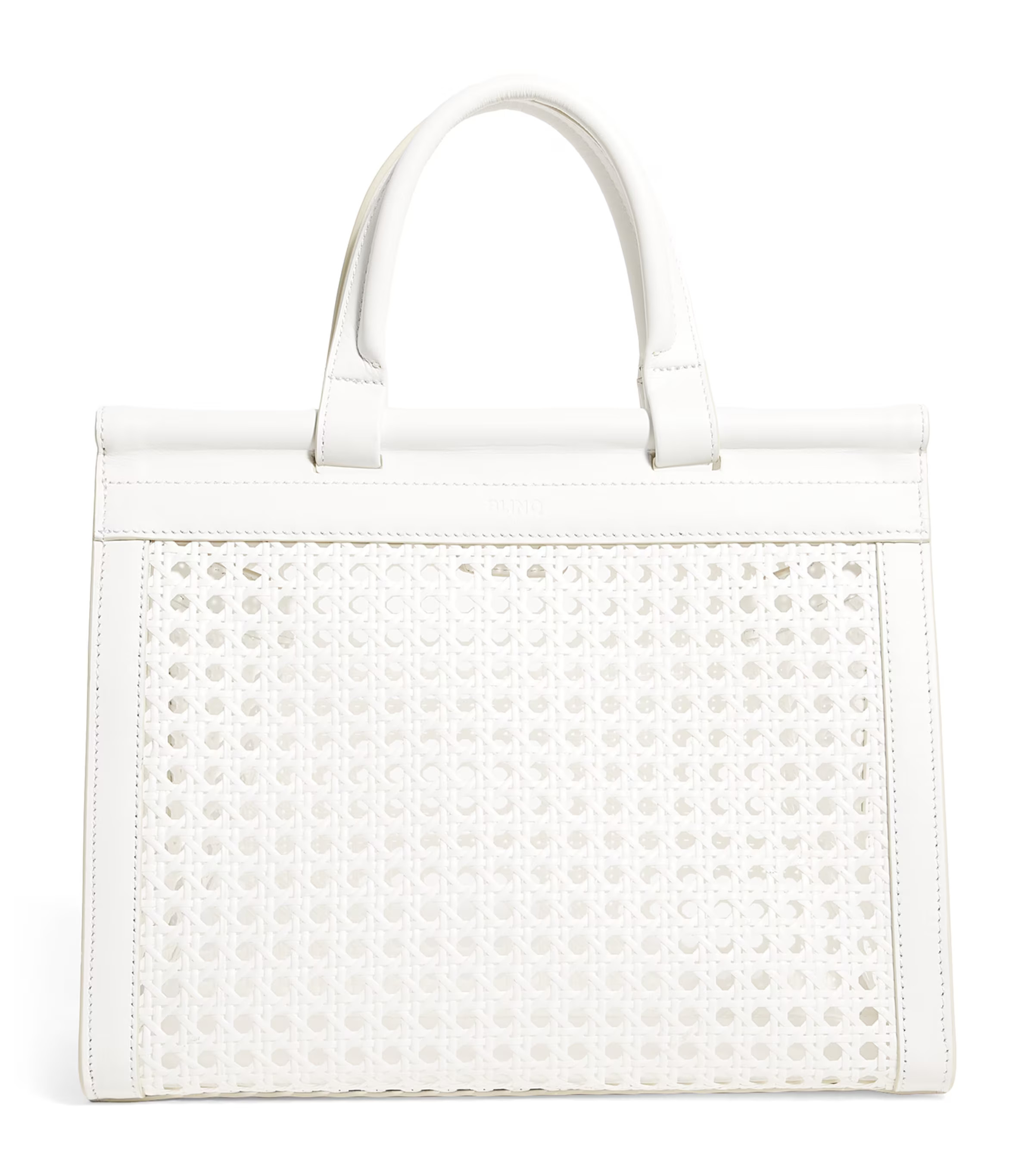 Blinq Mini Calfskin-Rattan Porto Top-Handle Bag | Harrods