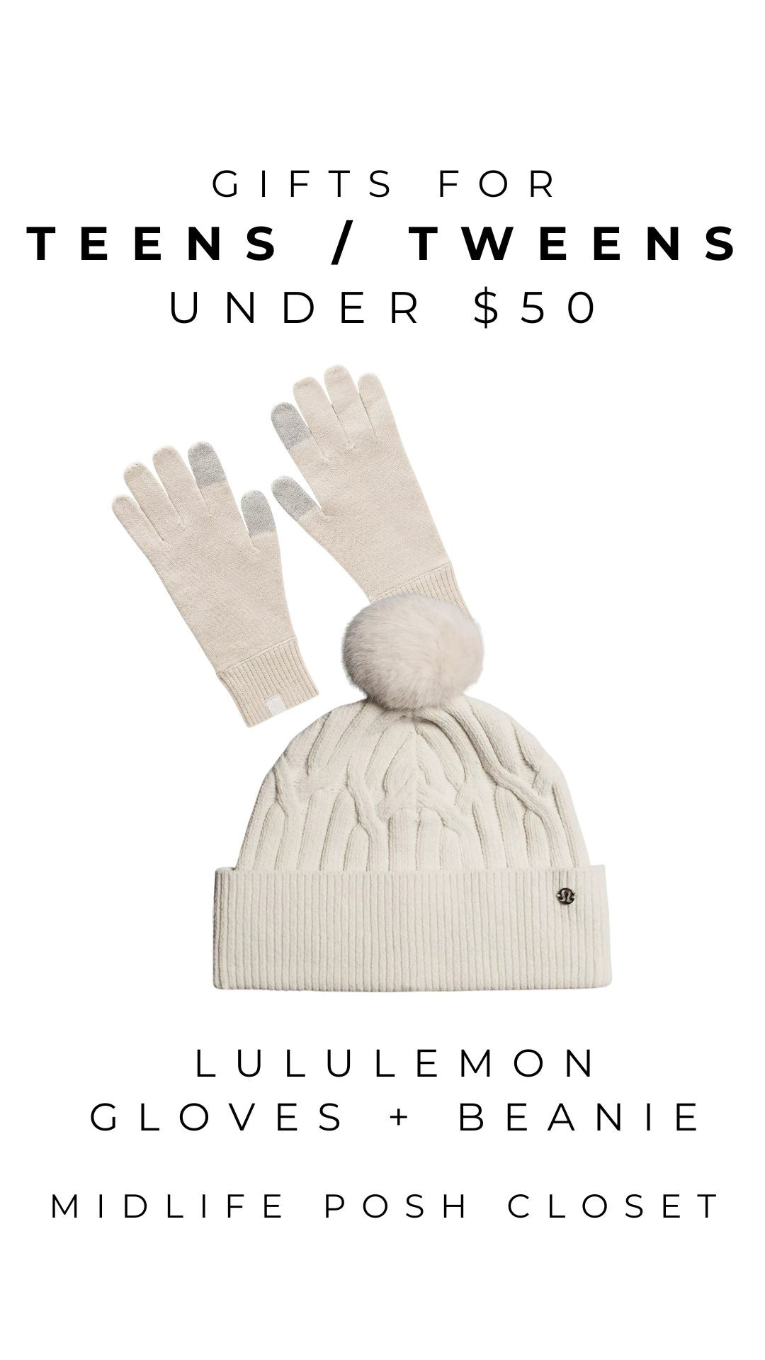 Lululemon pom beanie and gloves make good gifts for teen and tween girls! 

 #LTKGiftGuide #LTKHoliday #LTKSeasonal