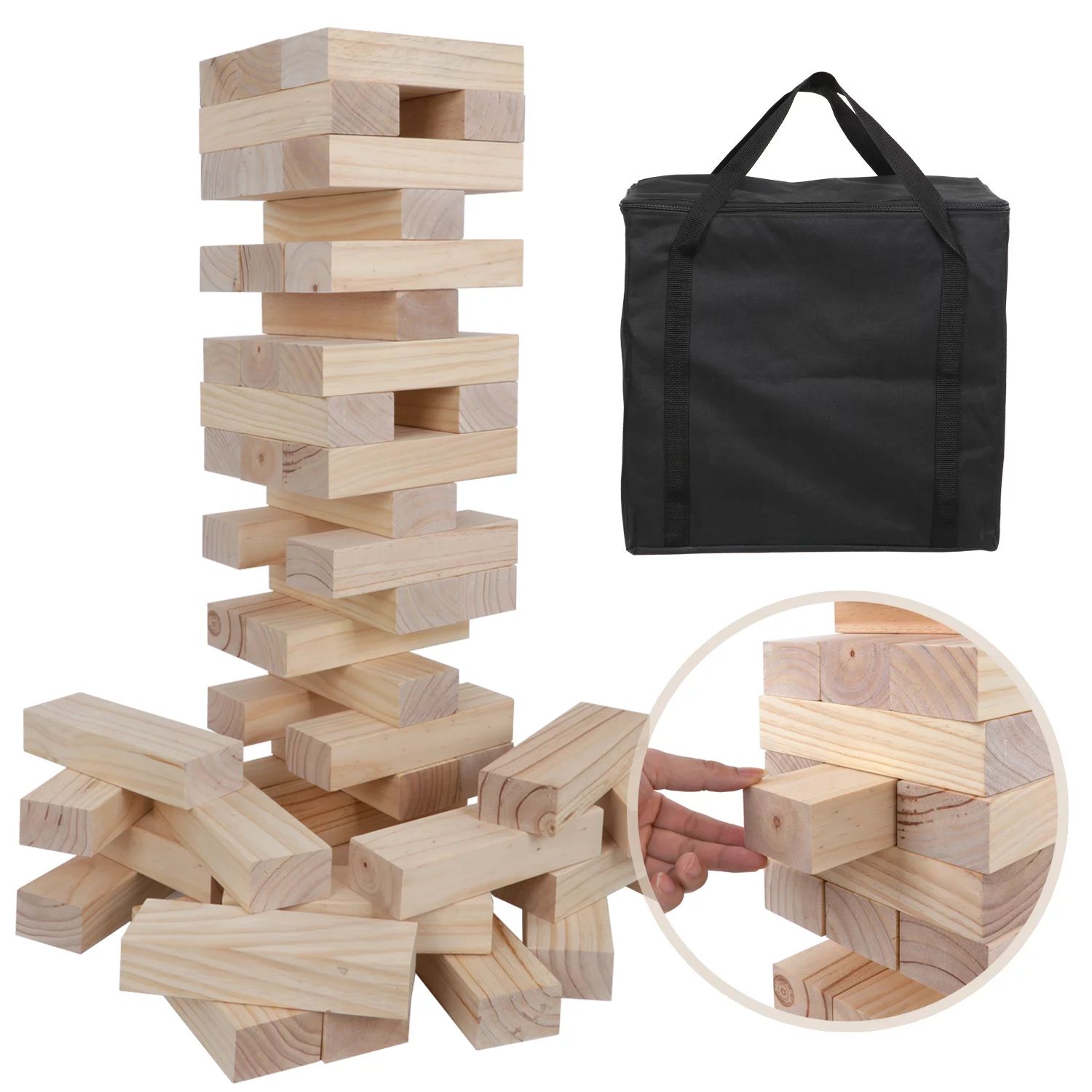 ZENY Giant Toppling Tumble Tower Blocks Game Wood Stacking Game Tumbling Timbers Outdoor Yard Gam... | Walmart (US)