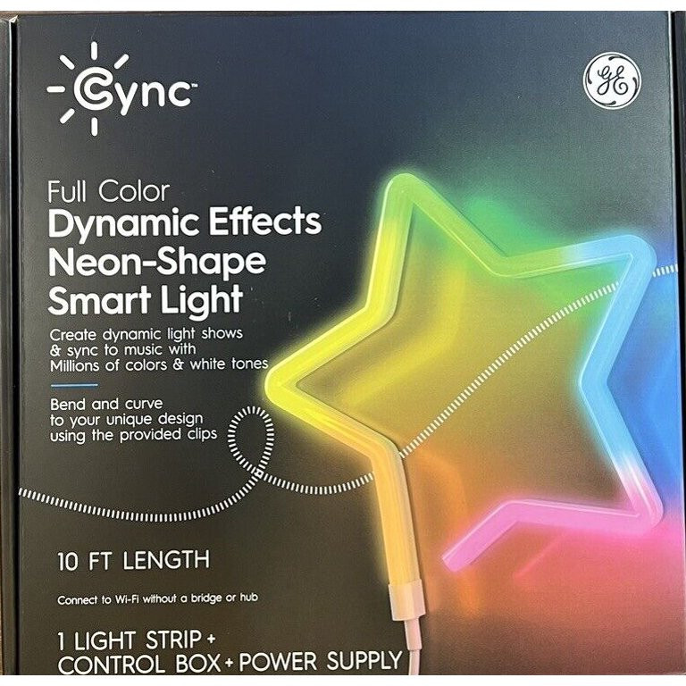 GE 10' Cync Dynamic Effects Neon Shaped Smart Light Indoor Light Strip - Walmart.com | Walmart (US)