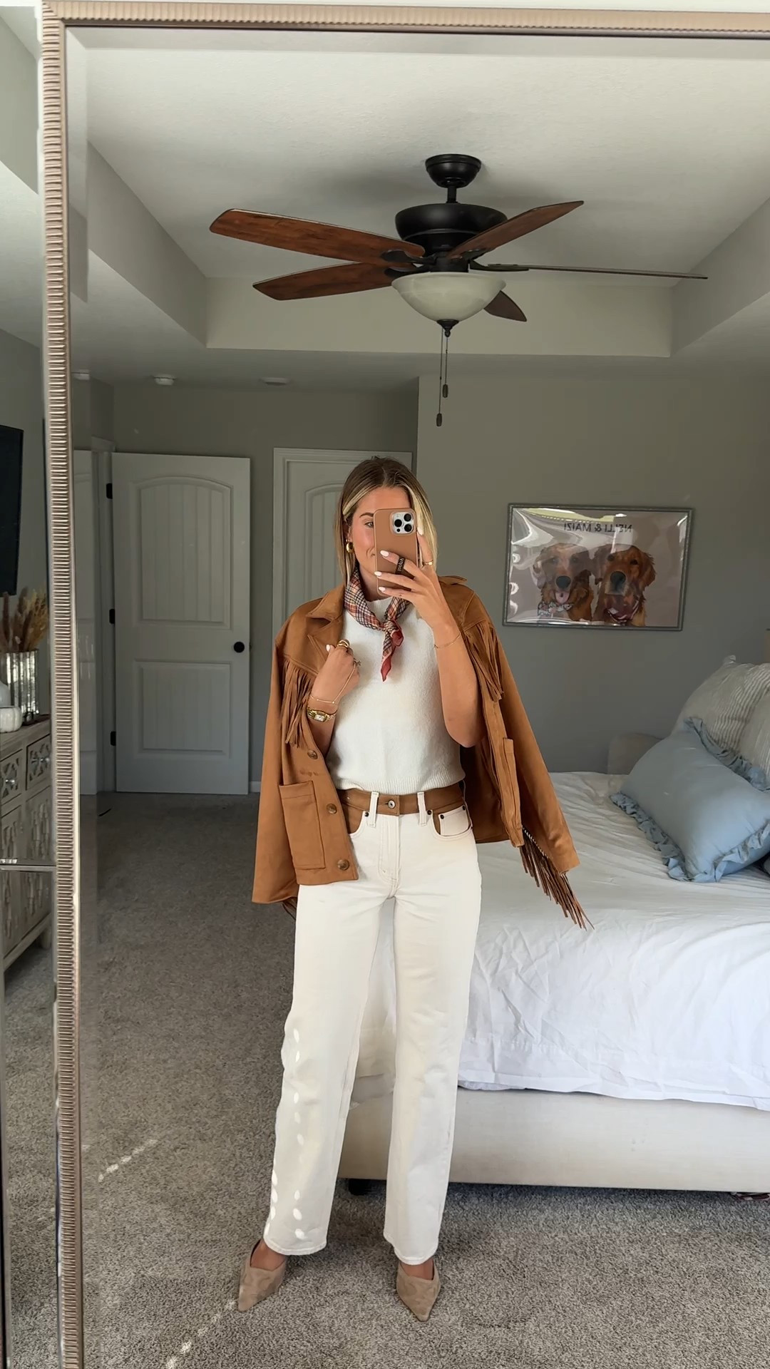 size small in fringe jacket, XS in sweater tee, 26 long in jeans :)

#LTKStyleTip #LTKFindsUnder50 #LTKSaleAlert