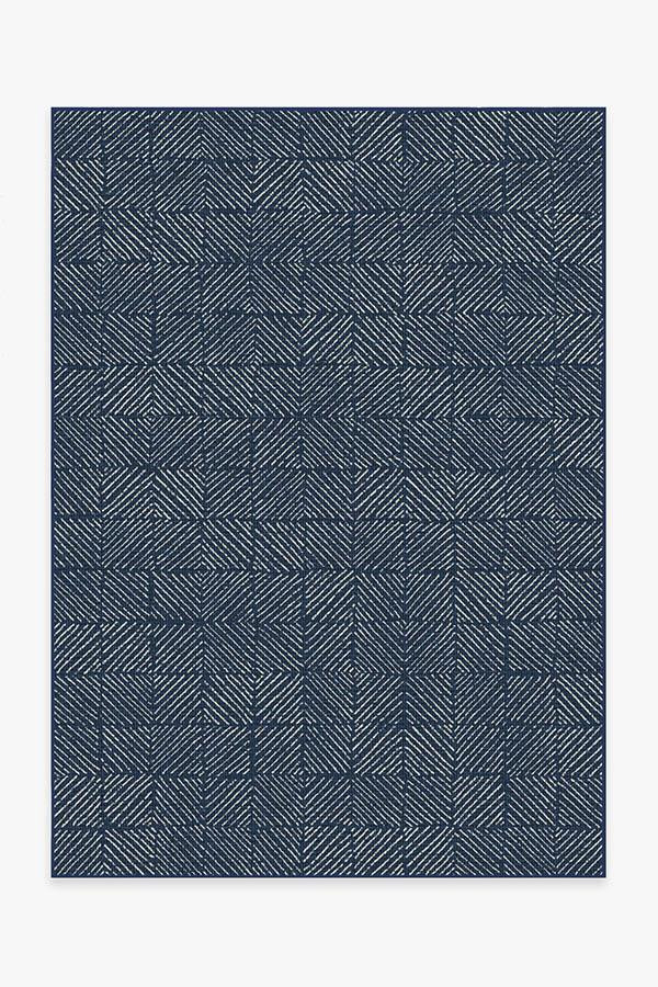 Outdoor Parquet Navy Rug | Ruggable