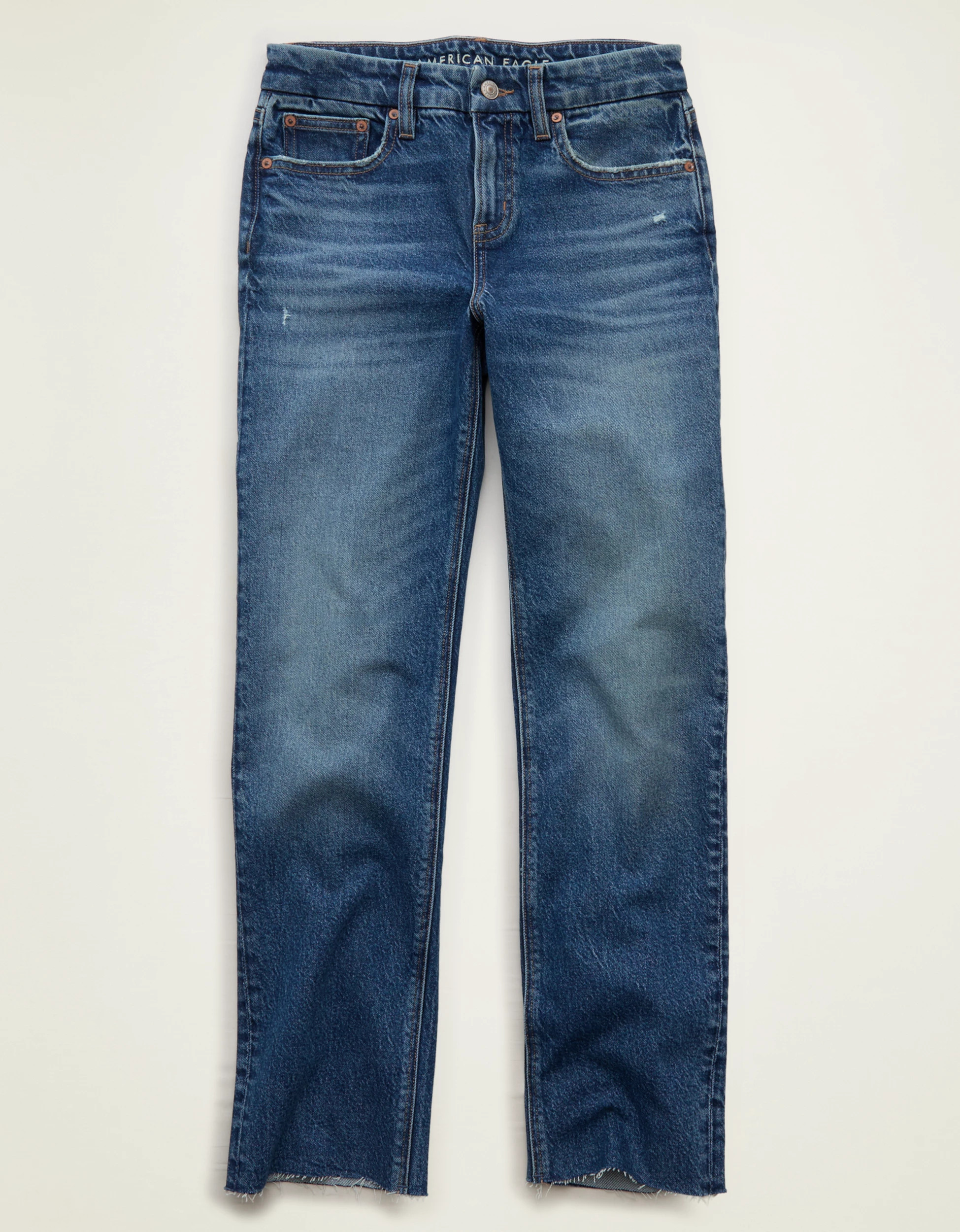 AE High-Waisted Curvy Straight Jean | American Eagle Outfitters (US & CA)