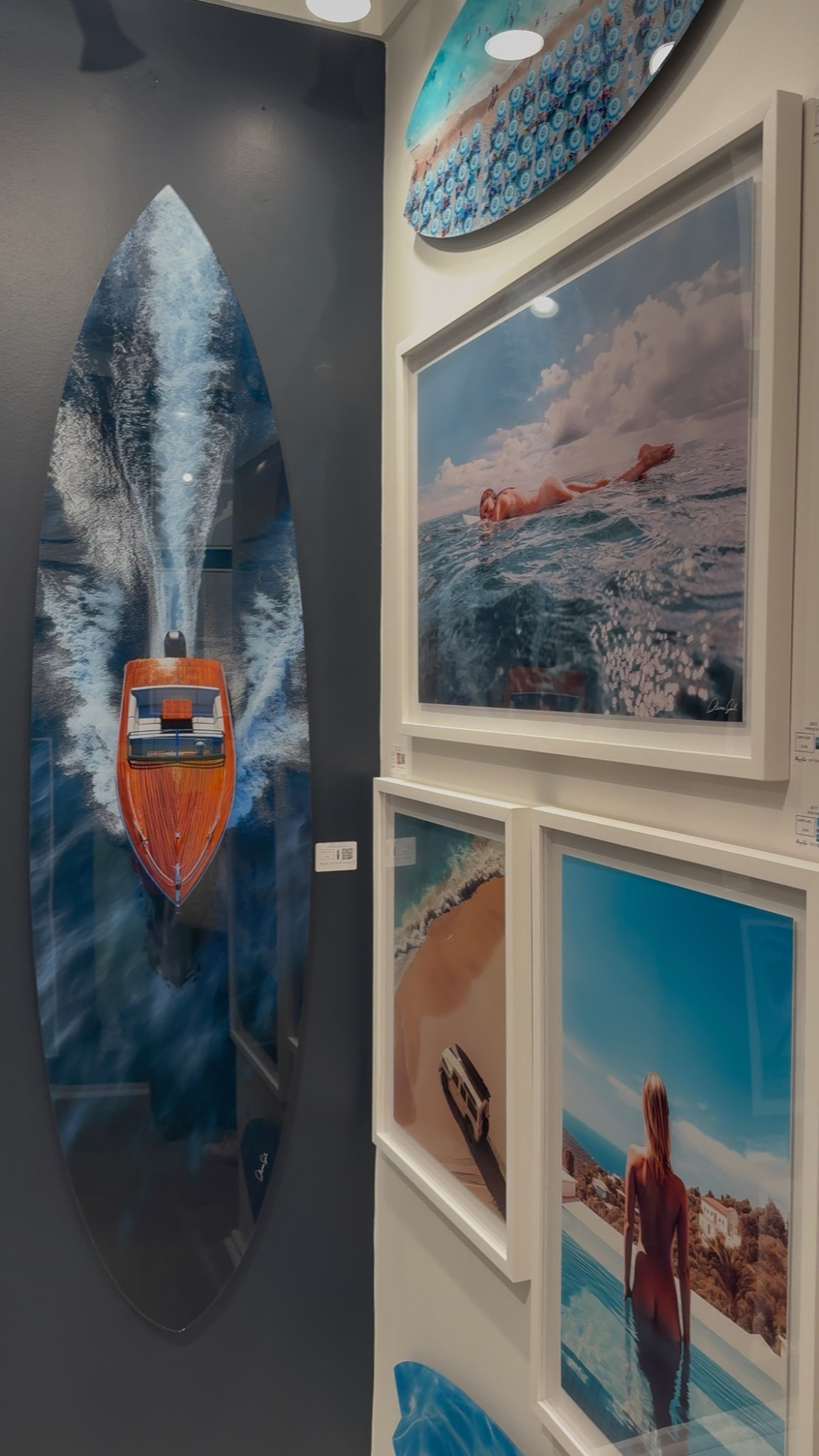 Coastal cool meets modern art — the Sea Away Surfboard by Oliver Gal brings beachy vibes home. Linked on my LTK for your surf-inspired space! #surf #seaside #beach #olivergal #interiordesign #walldecor #goodvibes