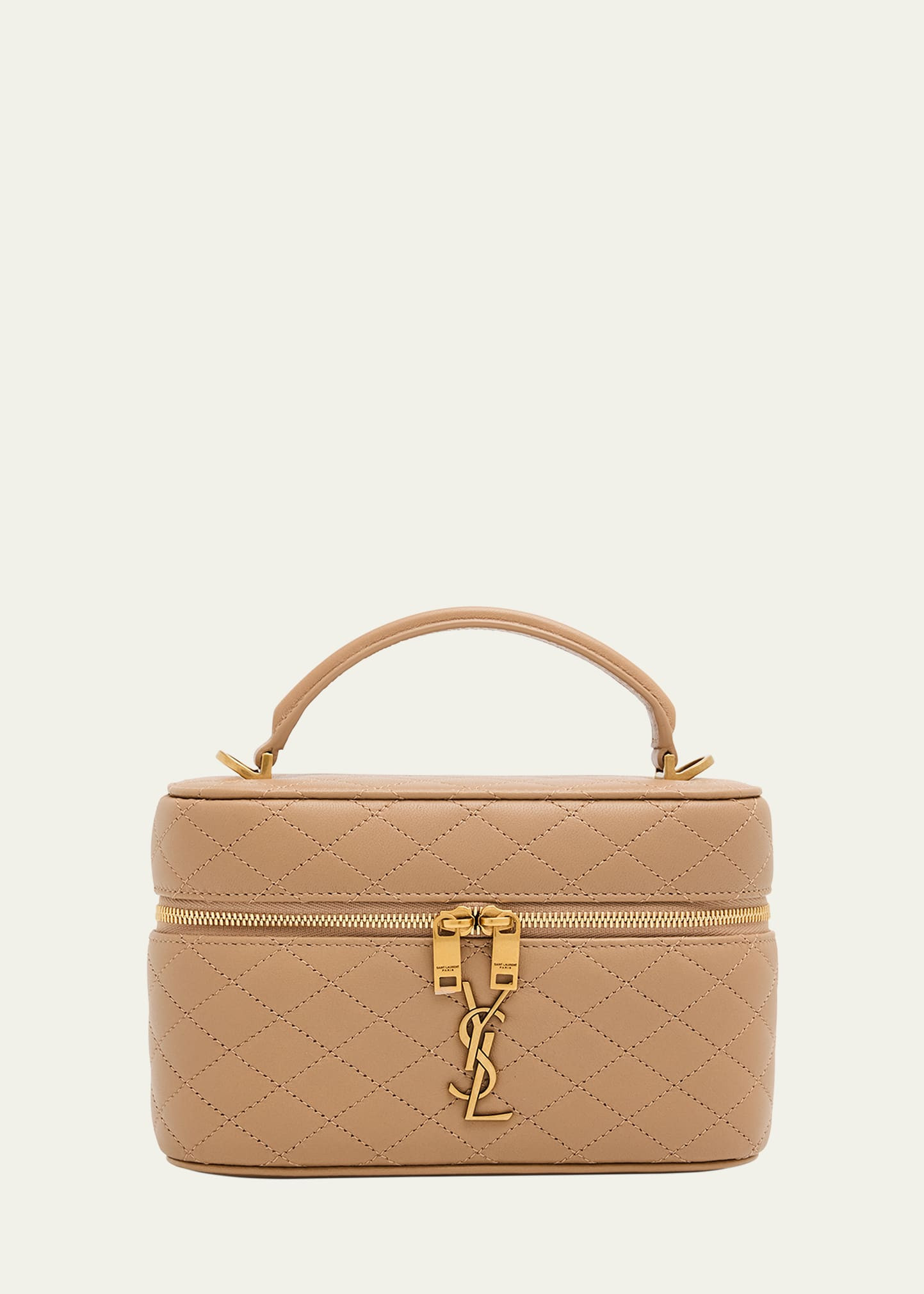 Saint Laurent Gabby Mini Vanity Case in Quilted Leather with Gold Hardware | Bergdorf Goodman