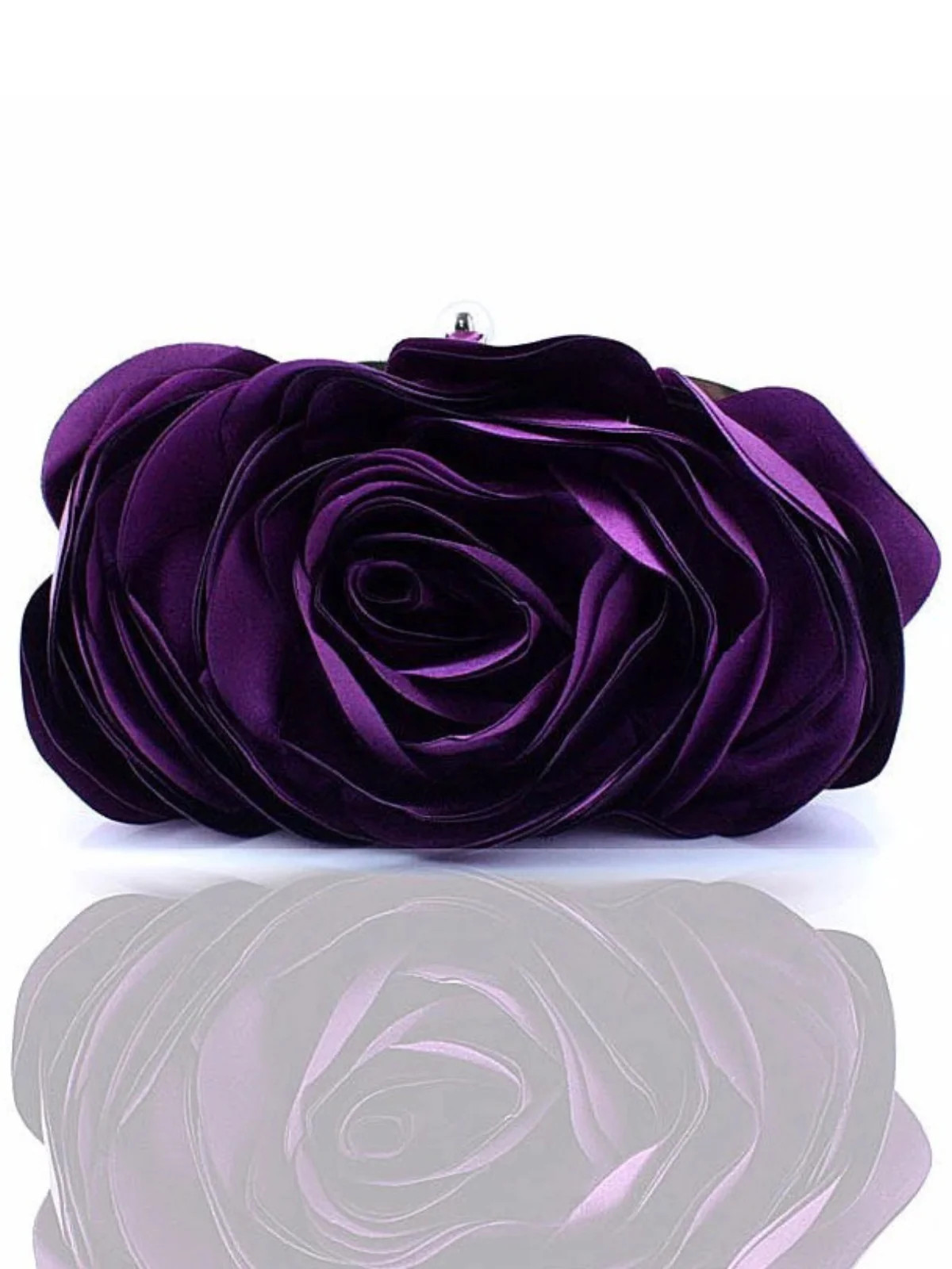 Blooming With Grace Rose Flower Evening Clutch Purple / One Size | Mia Belle Girls