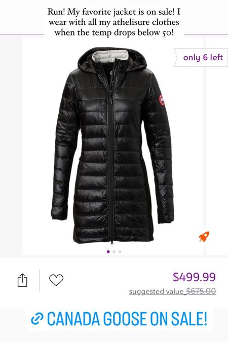 My favorite Canada goose puffer jacket is on sale! Run to grab this! I wear over athleisure when the temp drops below 50! 

#LTKstyletip #LTKFind #LTKsalealert
