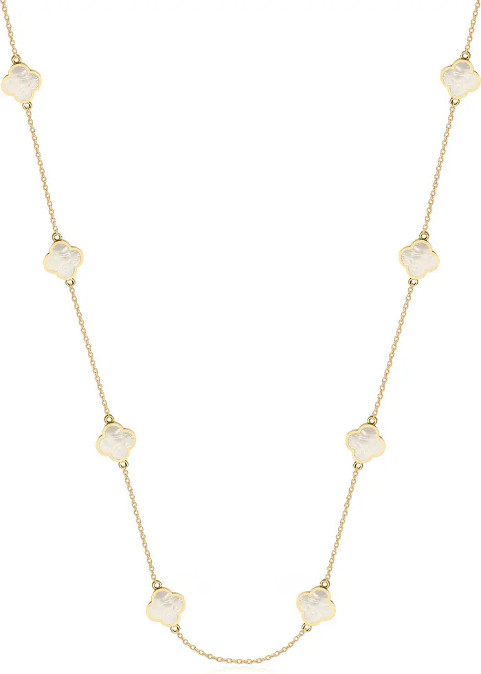 GABI RIELLE 14K Gold Plated Sterling Silver Clover Station Necklace | Nordstromrack | Nordstrom Rack