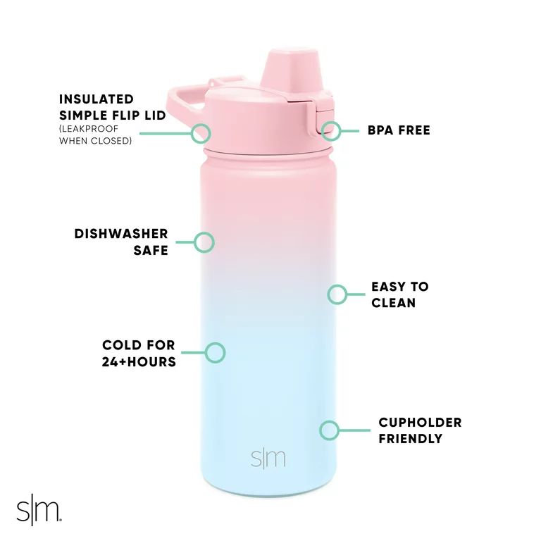 Simple Modern 18 fl oz Insulated Stainless Steel Summit Water Bottle with Silicone Straw Lid|Swee... | Walmart (US)