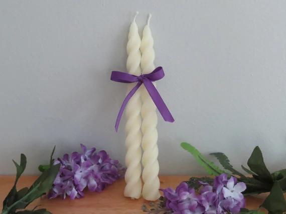 7.25 Pair Beeswax Spiral Taper Candles  White/ivory  | Etsy | Etsy (US)