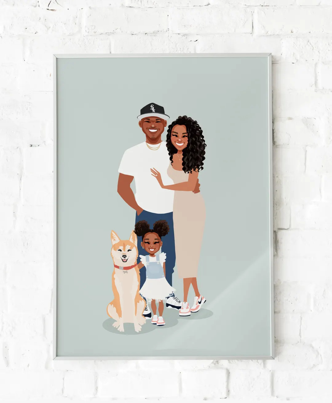 Custom Family Portrait: Personalized Drawing for 3 (Digital Download) | Etsy (US)