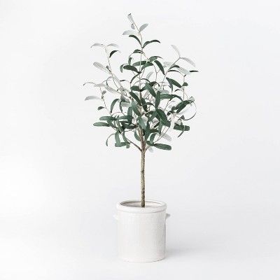 28.5" Artificial Olive Tree in Pot Green/White - Threshold™ designed with Studio McGee | Target
