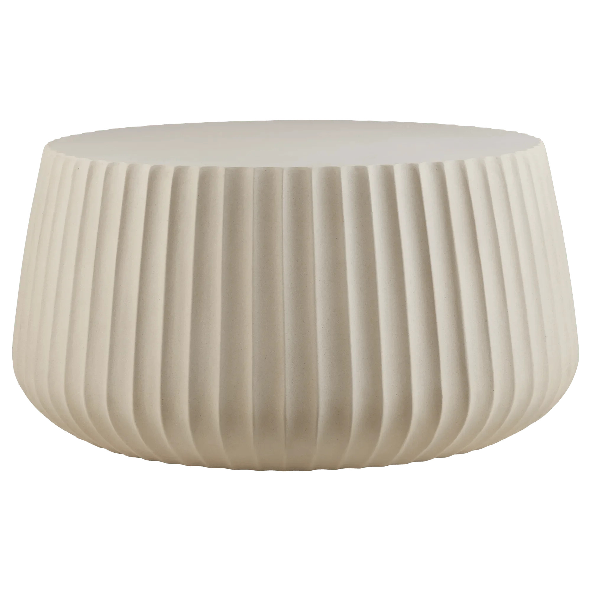 Bouclair Outdoor White Grooved Round Coffee Table | Walmart (CA)