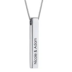 Totem 3D Bar Necklace in Sterling Silver | MYKA