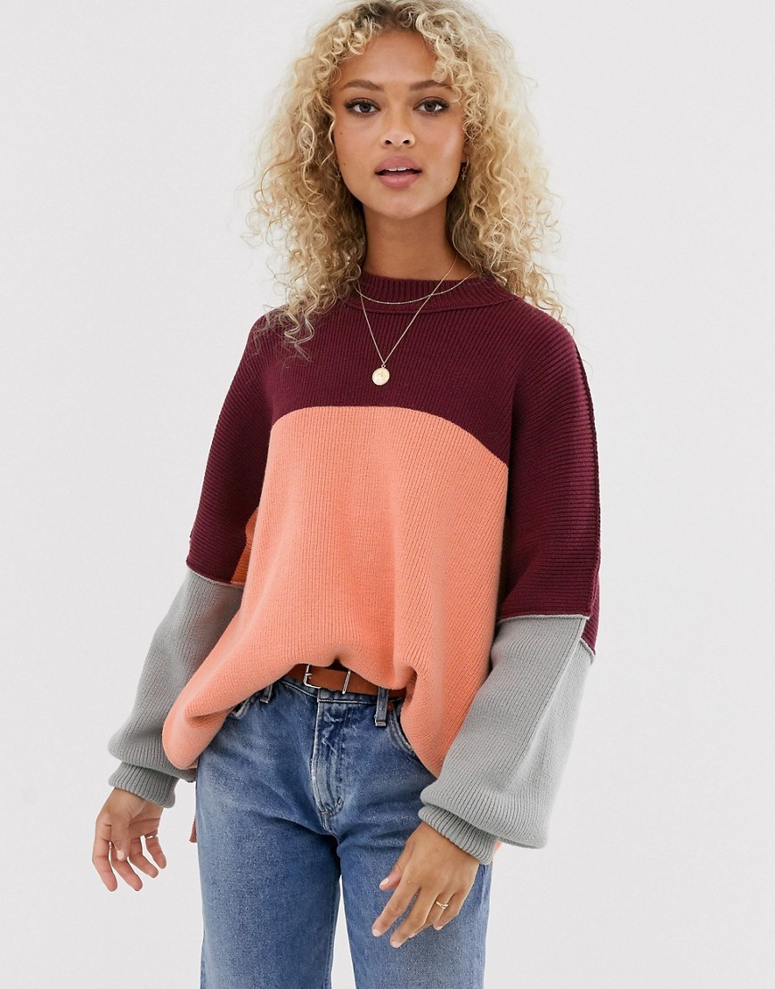 Free People – Easy Street – Pullover mit Farbblockdesign-Mehrfarbig | ASOS (Global)
