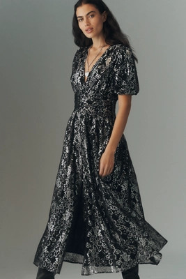 The Katerina Metallic Lace Button-Front Dress | Anthropologie (US)