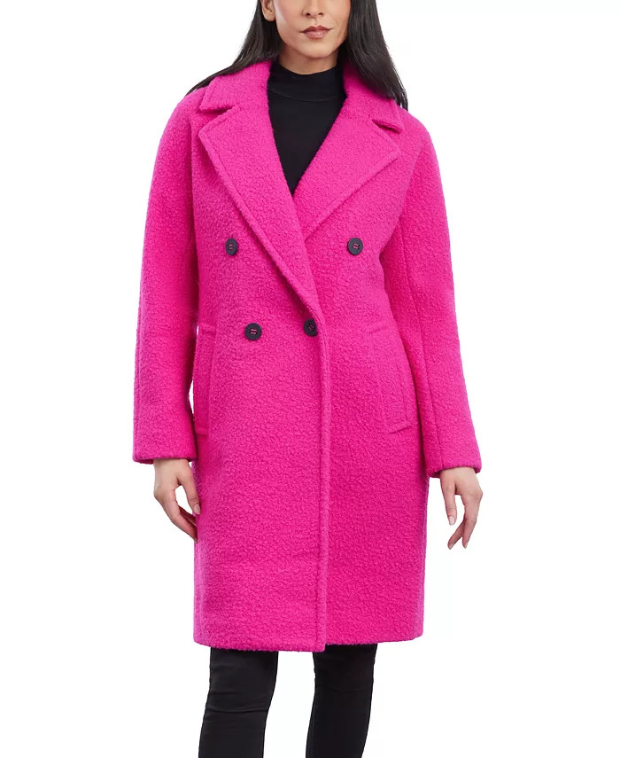BCBGeneration Women's Double-Breasted Bouclé Walker Coat - Macy's | Macys (US)