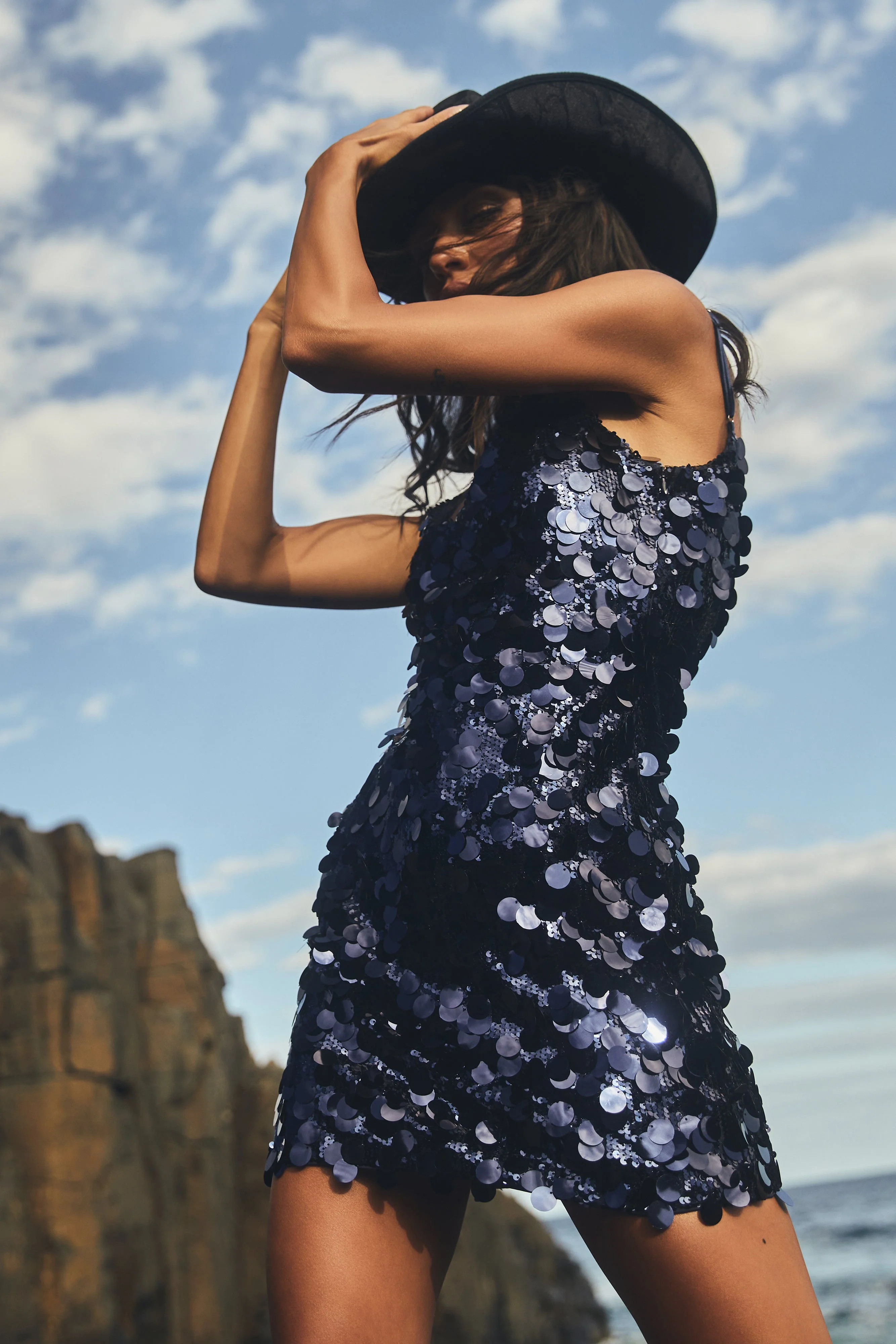 Romilly Sequin Mini Dress - Midnight Navy | Meshki (APAC)
