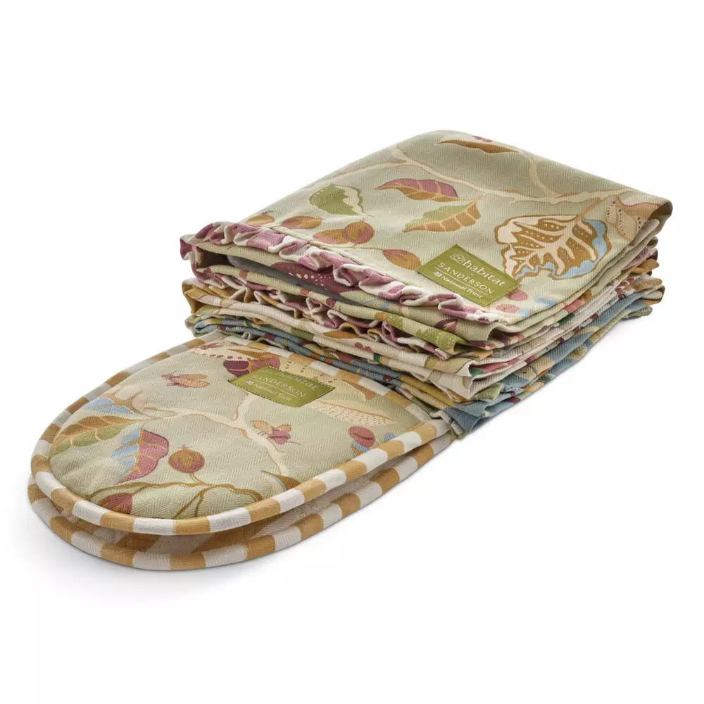 Buy Habitat x Sanderson & National Trust Berries Textile Set | Tea towels, aprons and oven gloves... | Habitat UK