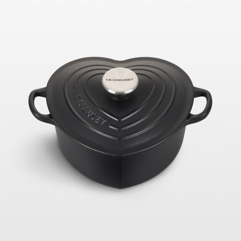 Le Creuset 2.25-Qt. Licorice Black Enameled Cast Iron Heart Dutch Oven | Crate & Barrel | Crate & Barrel