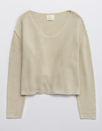 OFFLINE V Neck Cropped Sweater | American Eagle Outfitters (US & CA)