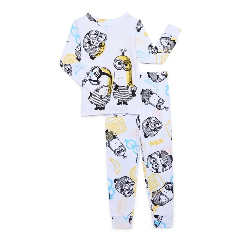 Minions Boys Long-Sleeve Top & Pants Pajama Set, 2-Piece, Sizes 4-10 - Walmart.com | Walmart (US)