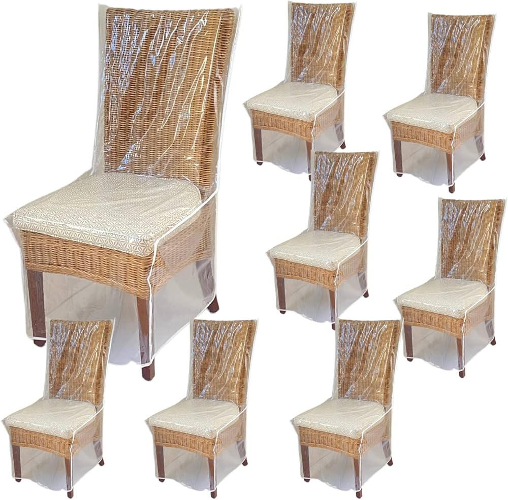 Evelots Dining Room/Kitchen Chair Cover/Protector-8 Pack- Heavy Duty Clear PVC Vinyl-No Dust/Spil... | Amazon (US)