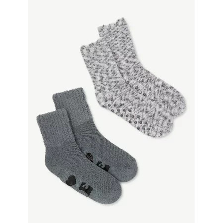 Joyspun Women s Lounge Crew Socks 2-Pack Size 4-10 | Walmart (US)