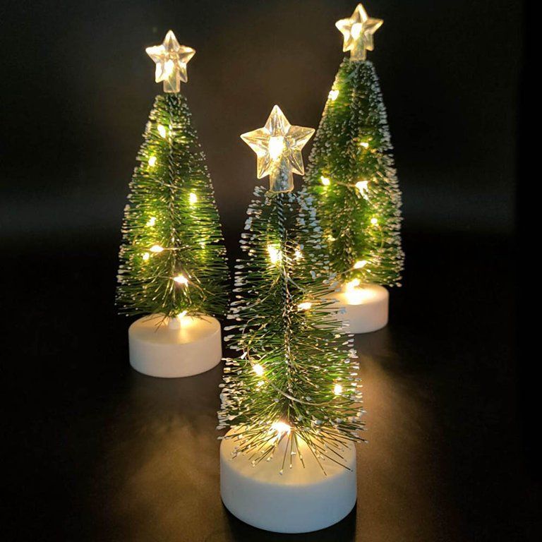 Cyber Monday Deals 2021 ! UHEOUN Mini Christmas Tree, 3 Pack Small Pine Tree with String Lights a... | Walmart (US)