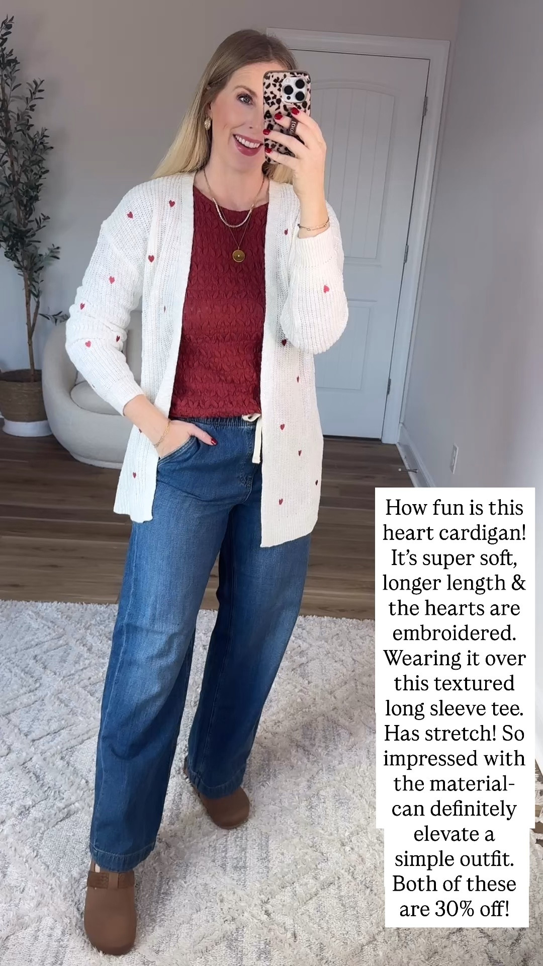 Embroidered heart cardigan and textured tee from Maurices. Size small in both  

#LTKSaleAlert #LTKootd