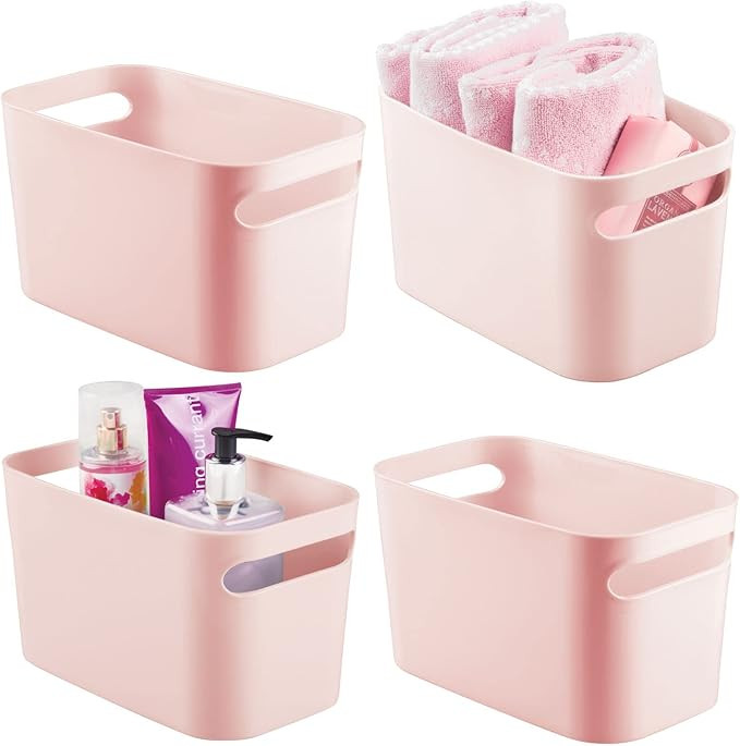 mDesign Deep Plastic Bathroom Vanity Storage Bin with Handles - Organizer for Hand Soap, Body Was... | Amazon (US)