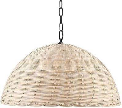 Insfashble Open Rattan Woven Dome Chandelier Hanging Ceiling Light, Creative Rattan Chandelier Trans | Amazon (US)