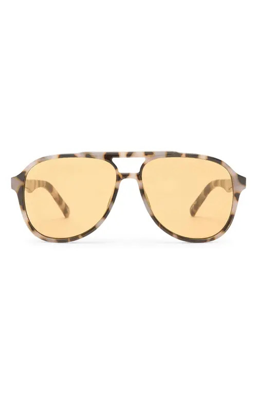 Le Specs Tragic Magic 56mm Aviator Sunglasses in Cookie Tort/mustard Mono at Nordstrom | Nordstrom
