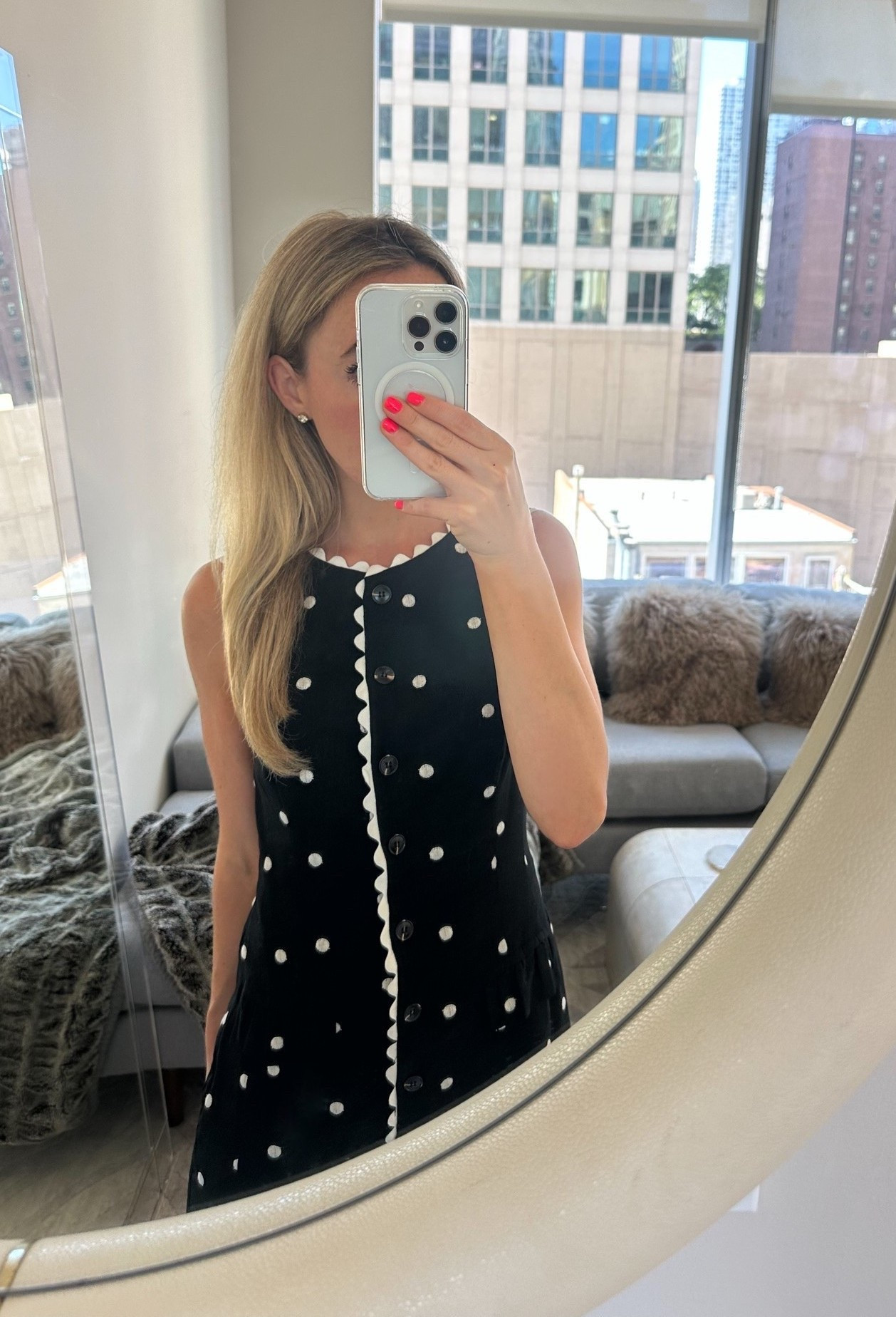 Chicago: Daily Outfit - dinner look
* this dress would be so cute to wear in the office in the summer with mesh flats or loafers paired with work tote 

ootd style fashion, daily outfit, polka dots, euro summer, vacation, workwear dress, dinner outfit, happy hour look, euro travel outfit

#LTKootd #LTKTravel #LTKWorkwear