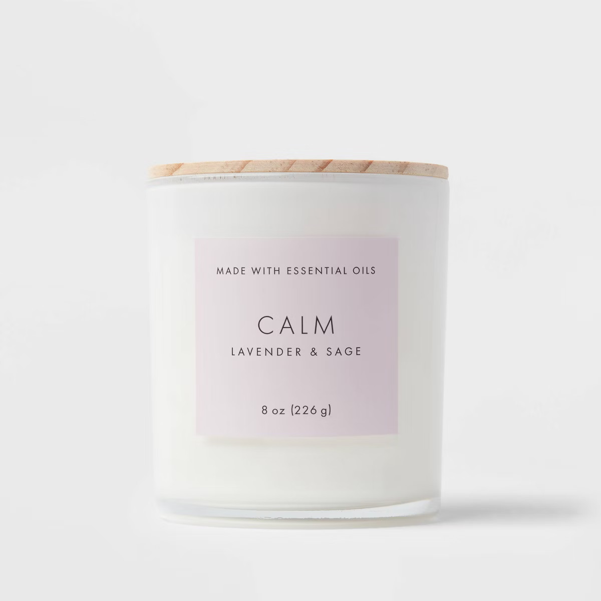 8oz Wood Lidded Glass Wellness Calm Candle - Threshold™: Scented, Relaxing, Sage Aroma, 43hr Bu... | Target