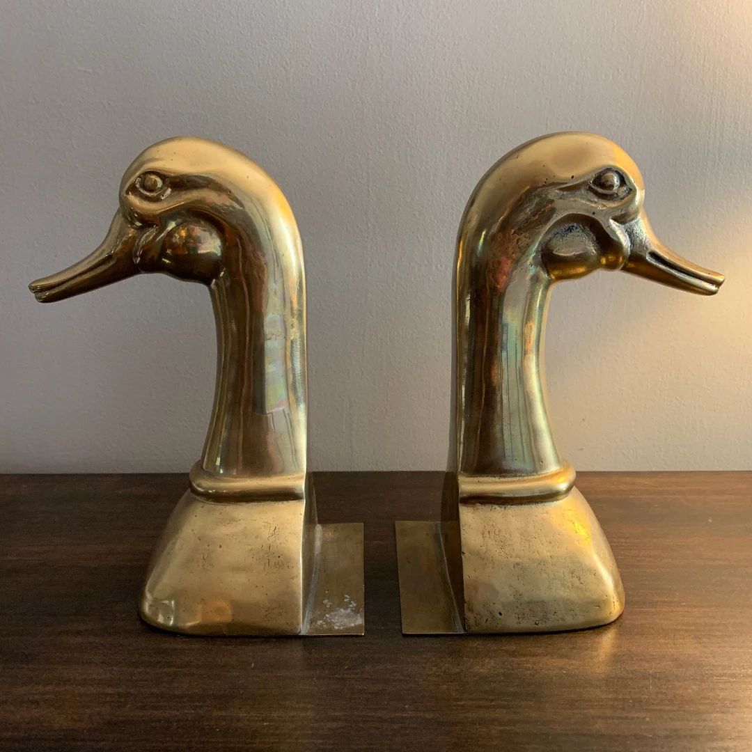 Brass Duck Bookends by Sarreid, Ltd Spain-1960's-Pair | Etsy (US)