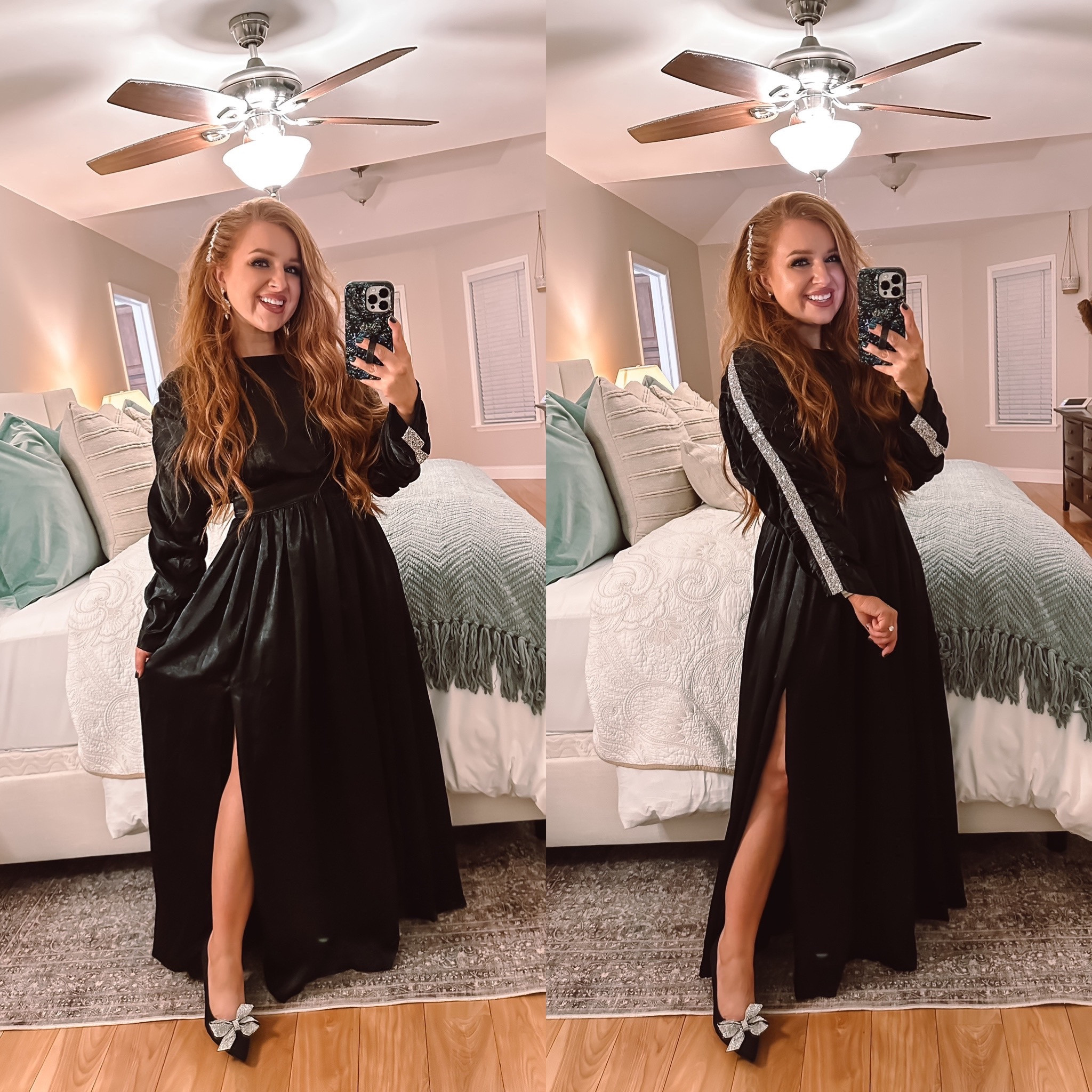 Long black glamorous dress in size small from red dress boutique. Perfect for nye, holidays, winter wedding 

#LTKwedding #LTKHoliday #LTKSeasonal