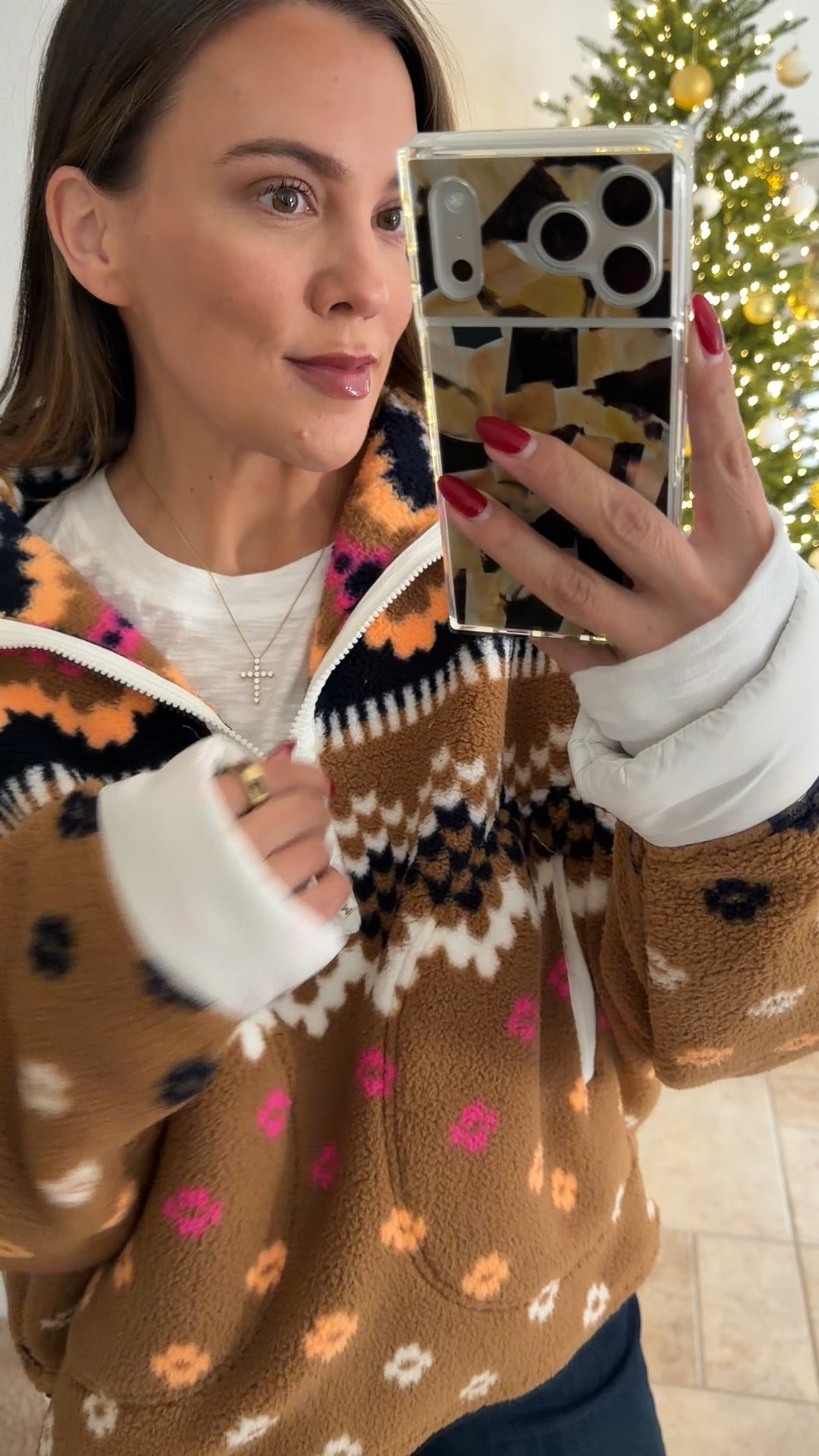 the prettiest colors in the new fleece! so cozy! size medium 