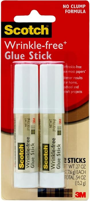Scotch Wrinkle-Free Glue Sticks, 2 Pack, .27 oz Each | Amazon (US)