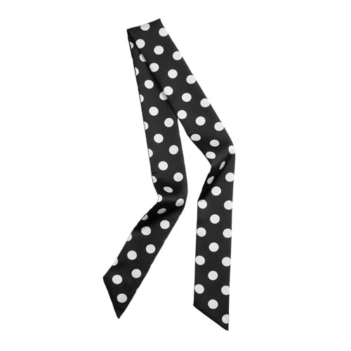 QIUTIMIY Black Small polka dots Neck Scarf Satin Scarf Skinny Neckerchief for Women Purse Wrap Handle Satin Belt | Amazon (US)