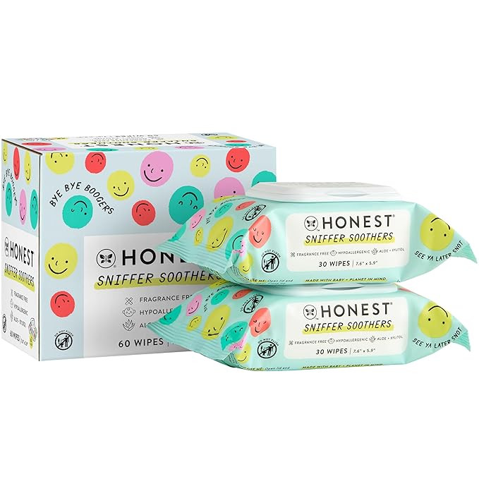 The Honest Company Plant-Based Snot Removing Wipes | Soothing Nose + Face Wipes with Aloe | Hypoa... | Amazon (US)