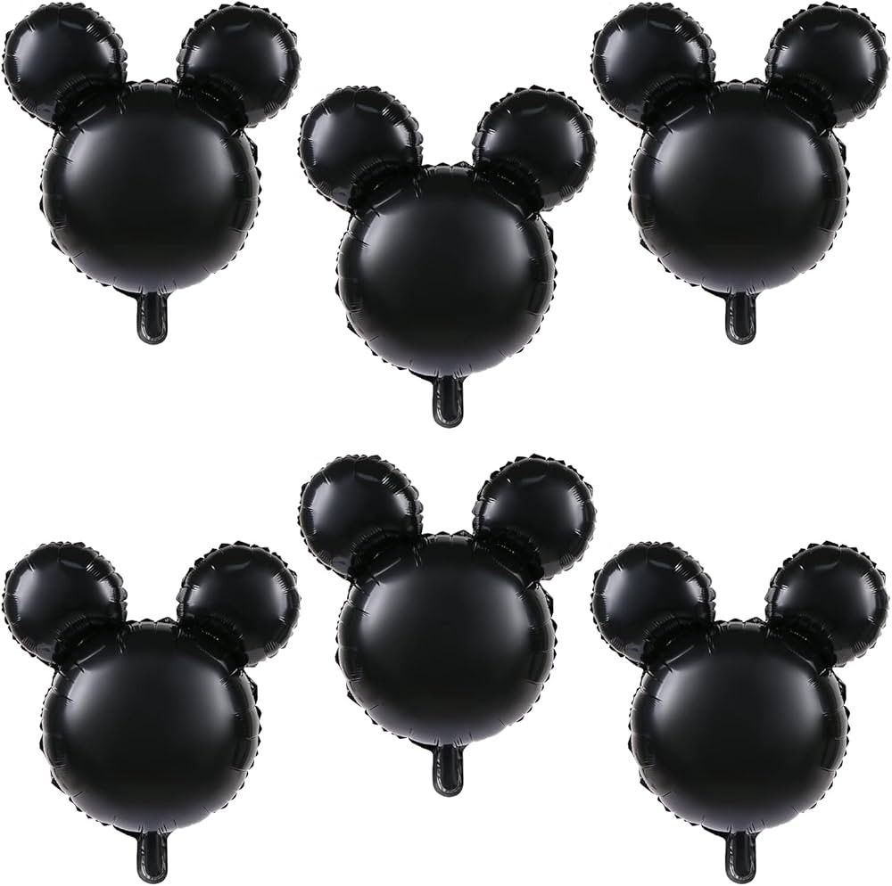 6 Pcs Mouse Head Balloons, 24'' Mouse Mylar Balloon Jumbo Mouse Head Aluminum Foil Balloons for B... | Amazon (US)
