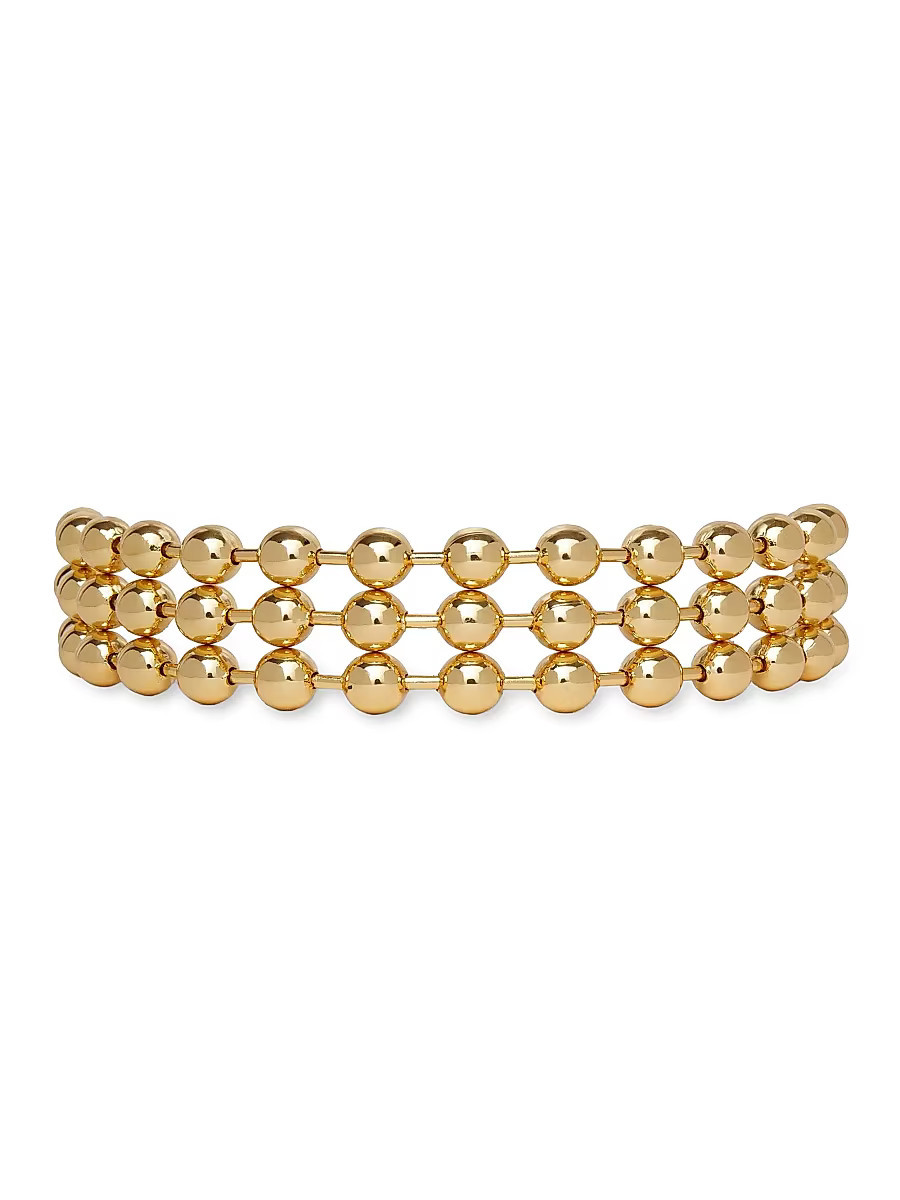 Women's Diana 14K-Gold-Plated Triple-Row Necklace - Gold | Saks Fifth Avenue