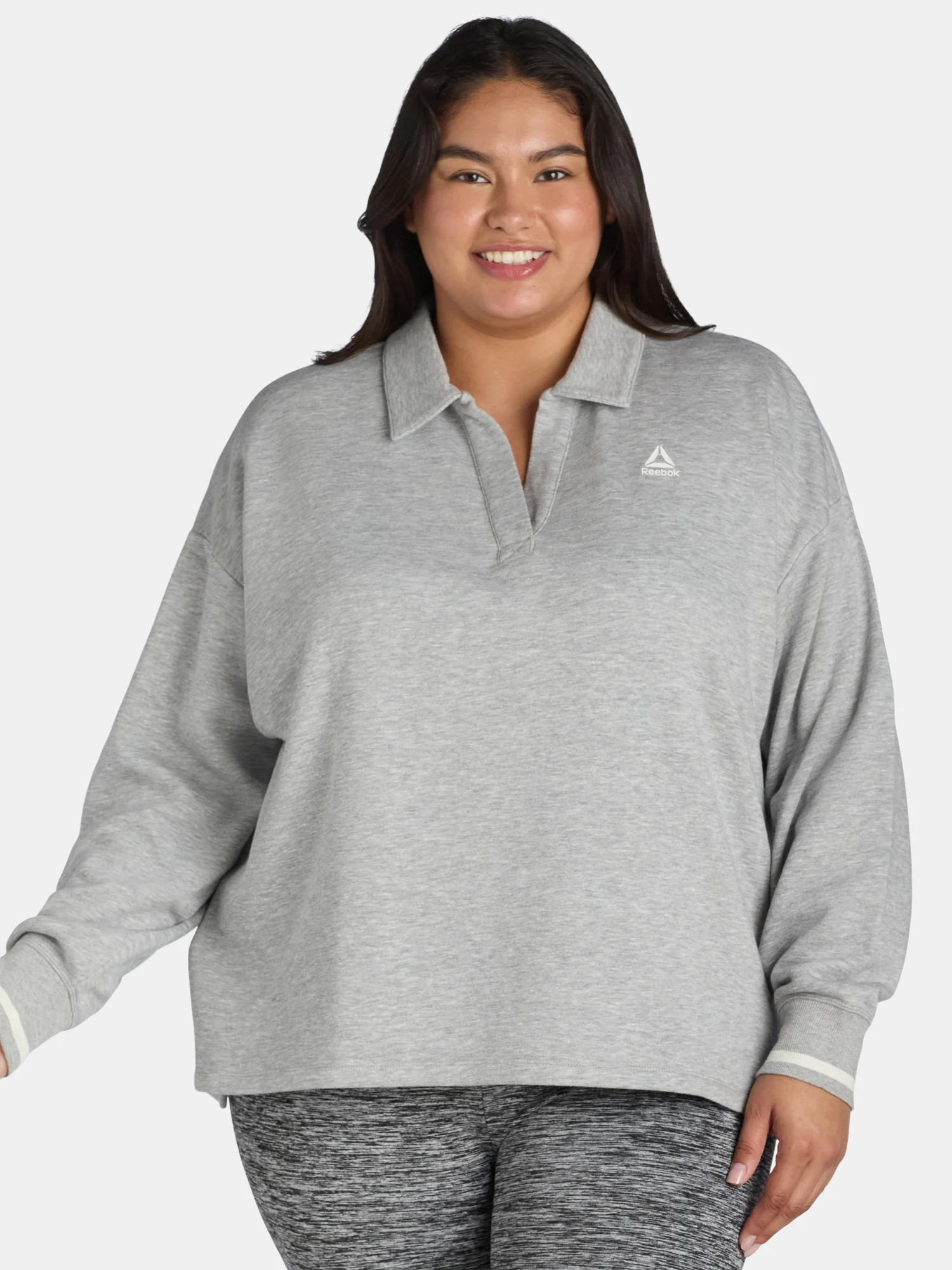 Reebok Women's and Women's Plus Varsity Polo Sweatshirt, Sizes XS-4X | Walmart (US)