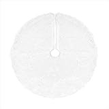 SARO LIFESTYLE Noël Blanc Collection Faux Fur Tree Skirt, 53"x53" Round, White | Amazon (US)