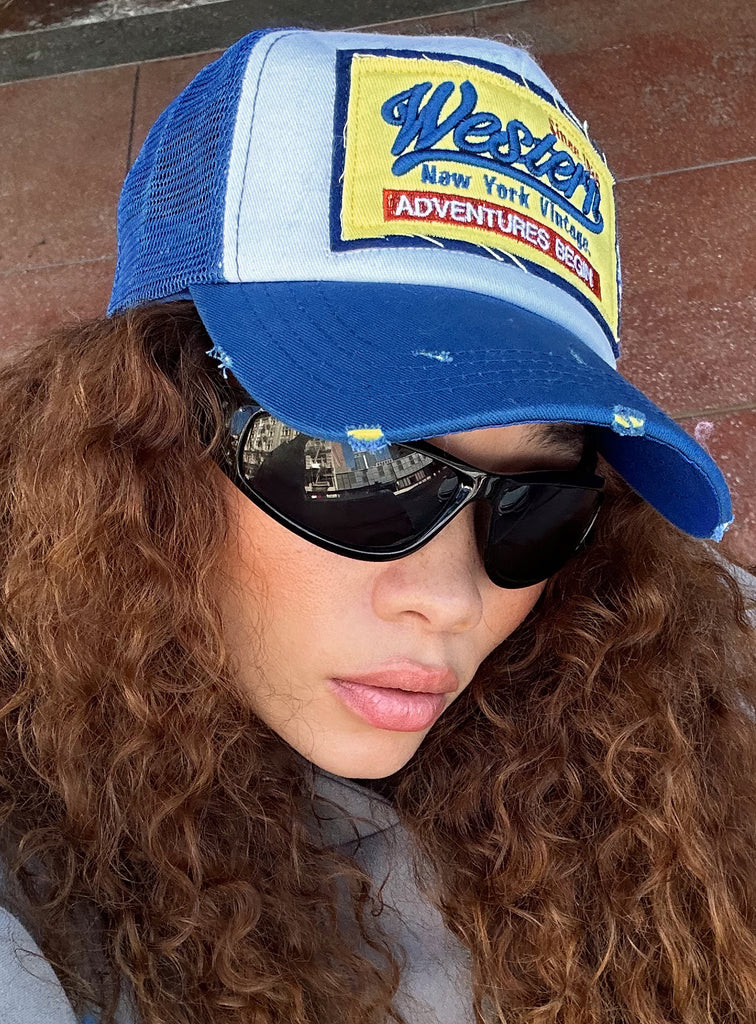 Adventures Trucker Hat Blue | Princess Polly US